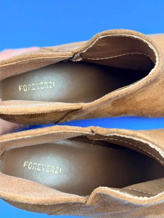 Forever 21 Faux Suede V-Cut Ankle Booties-Womens Size 8 - Picture 5 of 11